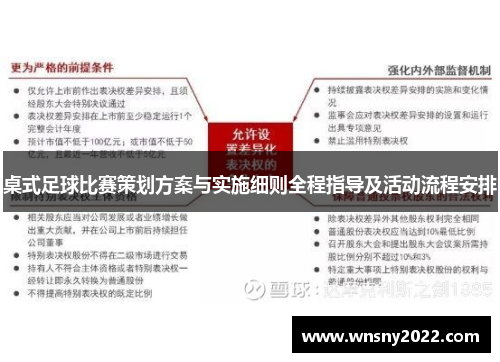 桌式足球比赛策划方案与实施细则全程指导及活动流程安排